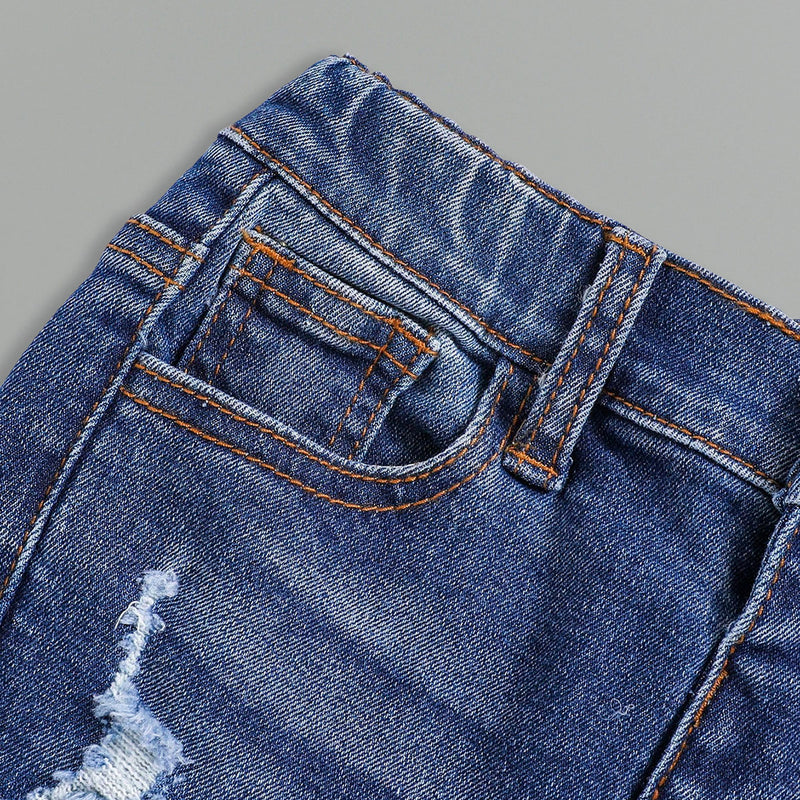 Boys Blue Mid Rise distressed Denim Pants Pants