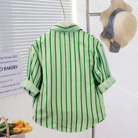 Girls Light Green Stripe Shirt With Printed T-Shirt And Denim Shorts Sets 3 pc. Sets