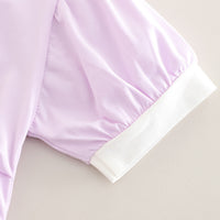 Girls Purple Heart Sequined Puff Sleeves Top With Shorts Set 2 pc. Sets