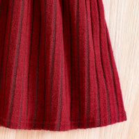 Girls Burgundy Textured Sleeveless Fit & Flare Dress Casual Dresses