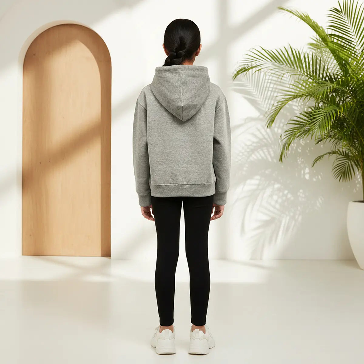Girls Grey Unicorn Heart Graphics Hoodie Sweatshirt Sweatshirts & Hoodies