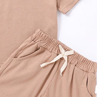 Boys Brown Short Sleeves T-Shirt With Shorts Co-ord Sets Sets