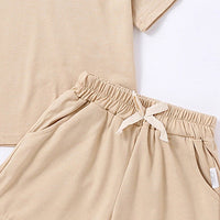 Boys Khaki Short Sleeves T-Shirt With Shorts Co-ord Sets Sets