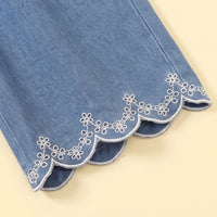 Girls Blue Denim Sleeveless Top with Pants Sets 2 pc. Sets