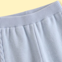 Girls Light Blue Long Sleeves Cardigan & Pants Sets Sets