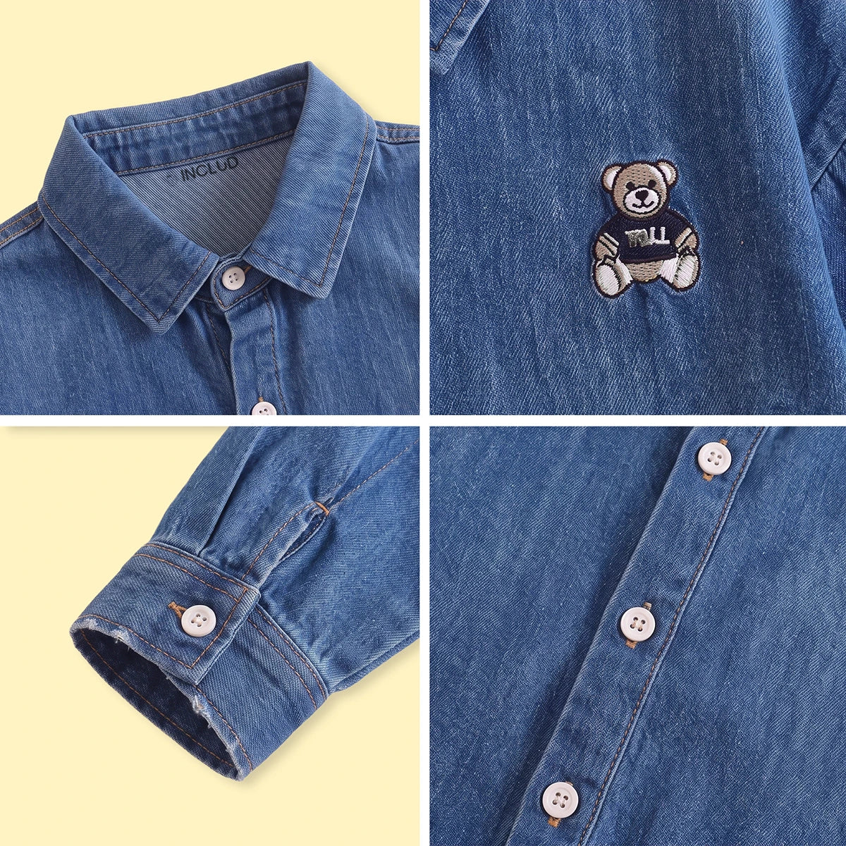 Boys Blue Embroidered Long Sleeve Shirt Shirts