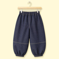 Girls Blue Solid Jeans With Contrast Stitching Jeans