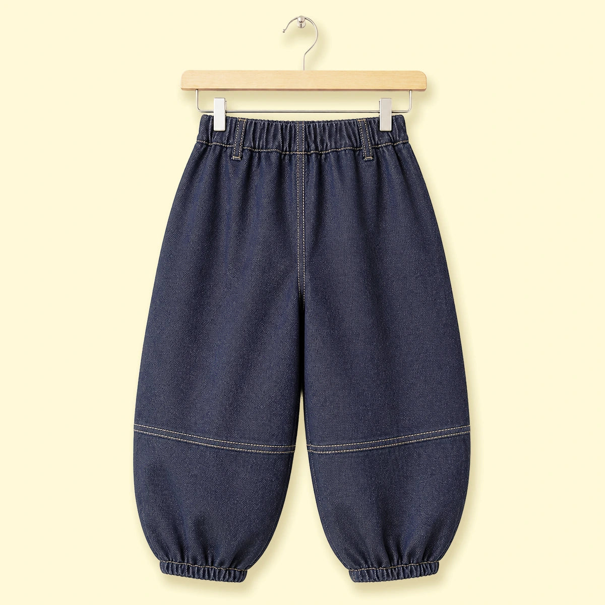 Girls Blue Solid Jeans With Contrast Stitching Jeans