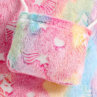 Girls Multicolor Self-Design Unicorn Patterns Fleece T-shirt Dress Casual Dresses