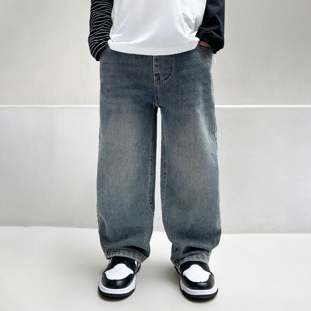 Boys Light Blue Straight Fit Denim Jeans Pants