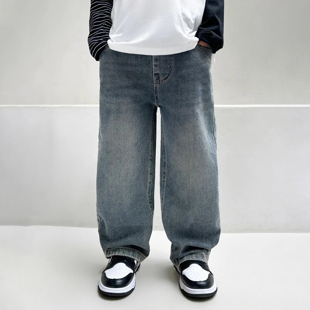 Boys Light Blue Straight Fit Denim Jeans Pants