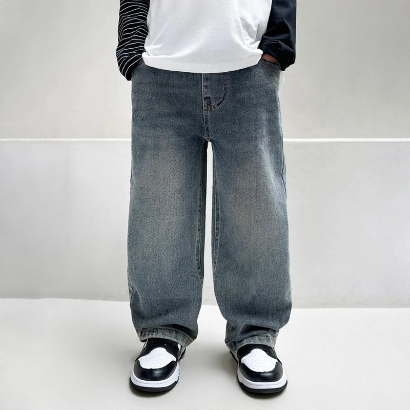 Boys Light Blue Straight Fit Denim Jeans Pants