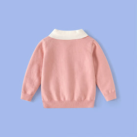 Girls Pink Long Sleeve Cable Knit Sweater Sweaters & Cardigans