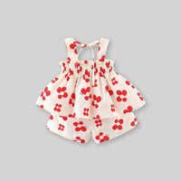 Girls Floral Printed Top With Bow & Shorts Set 2 pc. Sets   