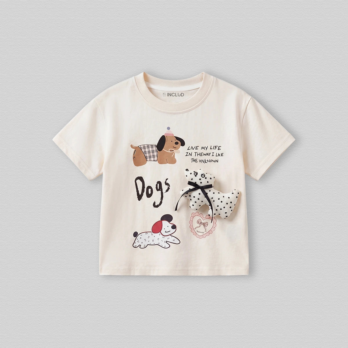 Boys Cream Animal Graphic Short Sleeve T-Shirt Tshirts Cream 1-2 Y