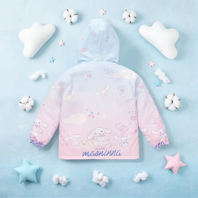 Girls Pink Cinnamoroll Cartoon Printed Hooded Zipper Jacket Coats & Jackets