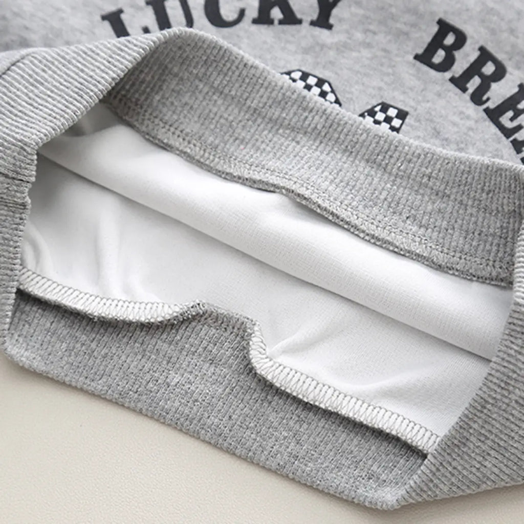 Boys Grey Alphanumeric Printed Polo Sweatshirt With jogger Co-ord Sets Sets