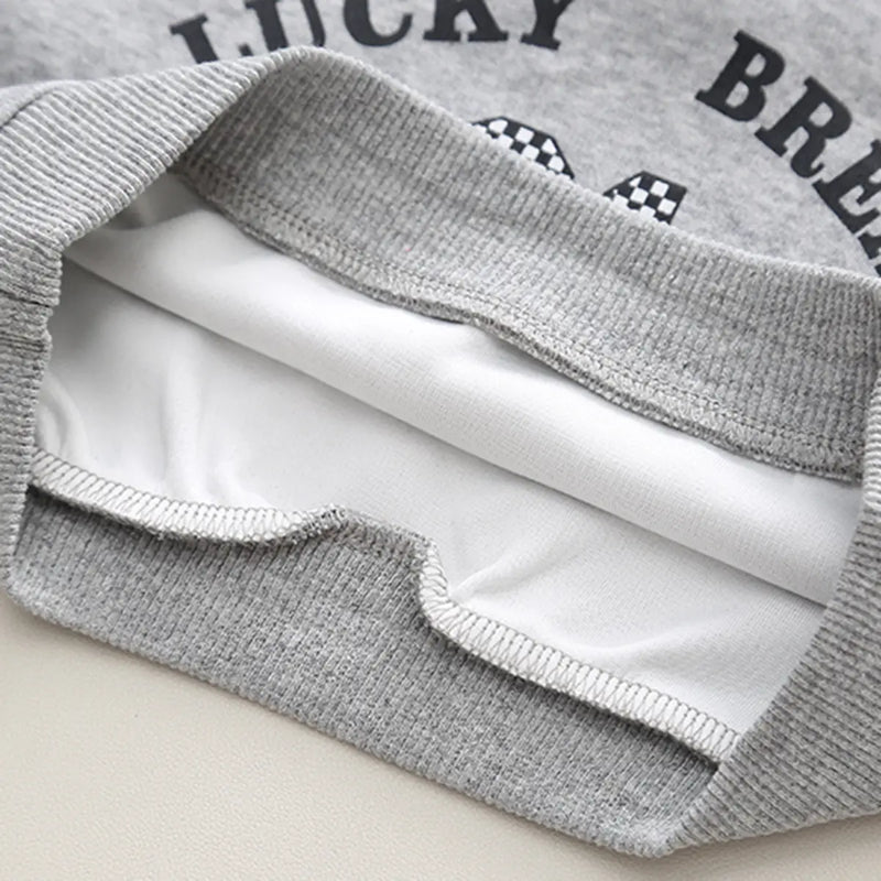 Boys Grey Alphanumeric Printed Polo Sweatshirt With jogger Co-ord Sets Sets