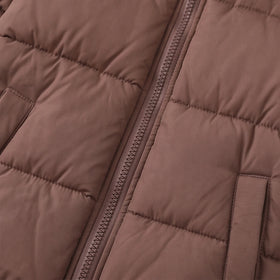 Boys Brown Fleece-Lined Hooded Puffer Jacket Coats & Jackets