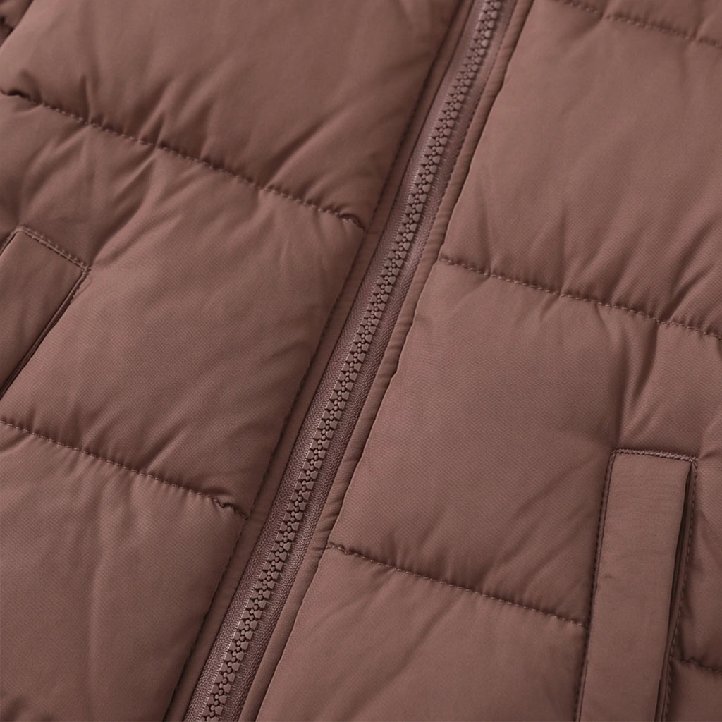 Boys Brown Fleece-Lined Hooded Puffer Jacket Coats & Jackets