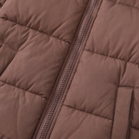 Boys Brown Fleece-Lined Hooded Puffer Jacket Coats & Jackets