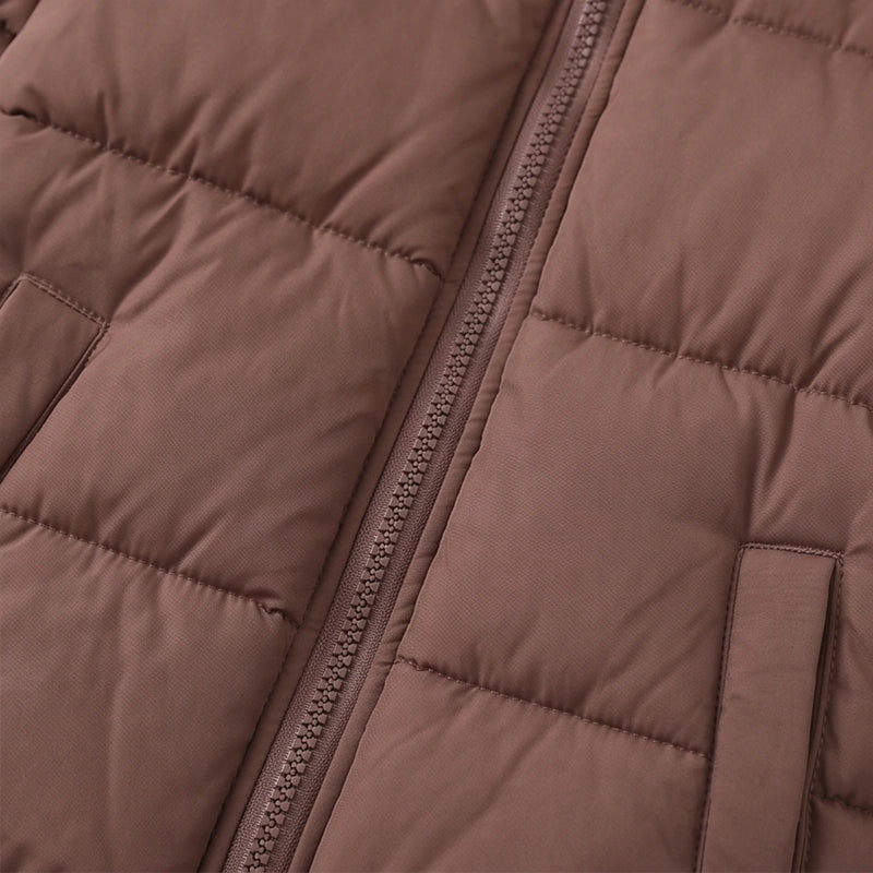Boys Brown Fleece-Lined Hooded Puffer Jacket Coats & Jackets