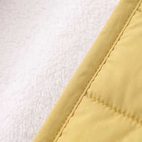 Boys Yellow Bear Ear On Hood Quilted Zip-up Jacket Coats & Jackets