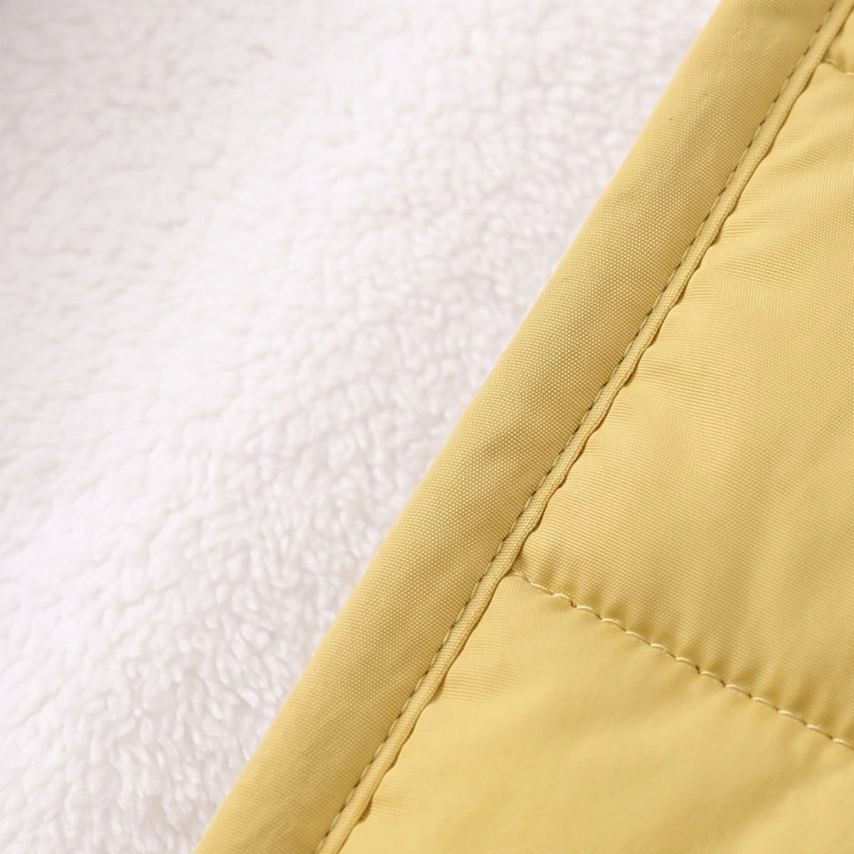 Boys Yellow Bear Ear On Hood Quilted Zip-up Jacket Coats & Jackets