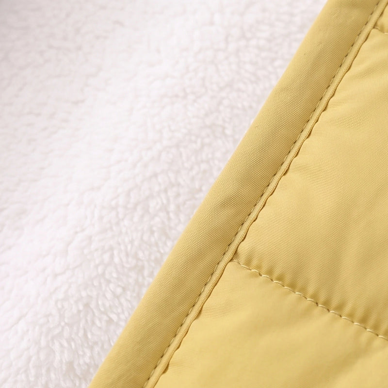 Boys Yellow Bear Ear On Hood Quilted Zip-up Jacket Coats & Jackets