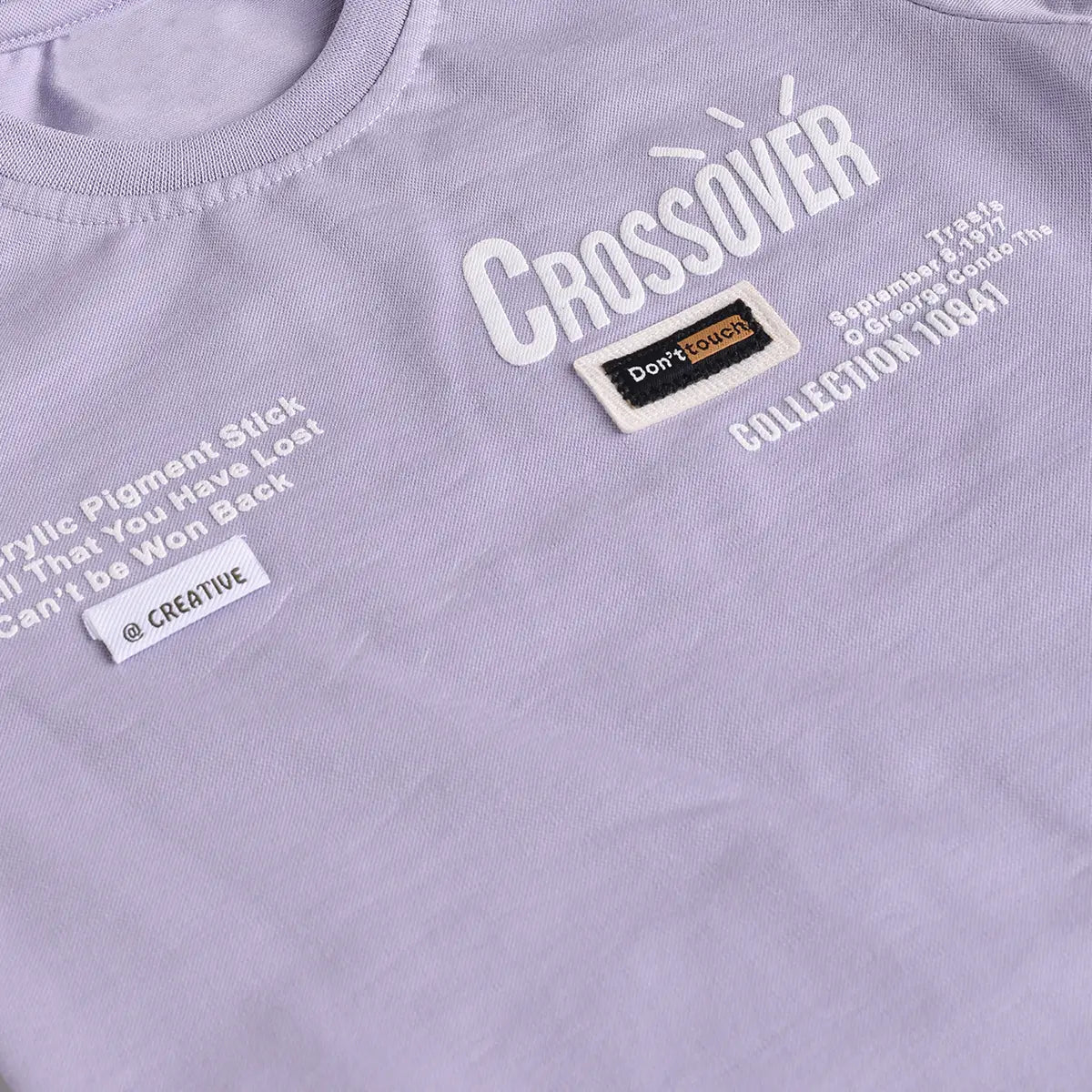 Boys Lilac Typographic Printed T-Shirt With Shorts Sets Sets