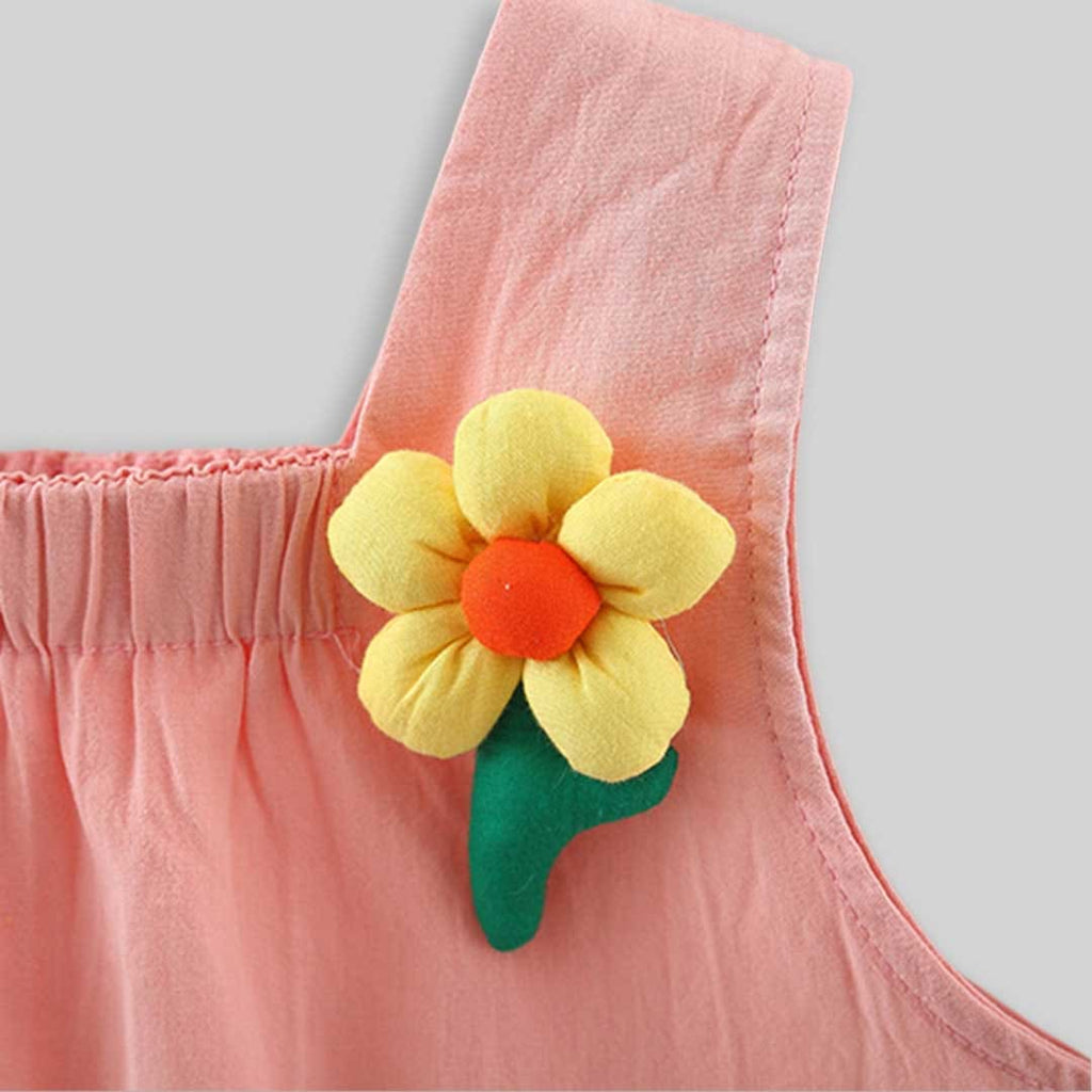 Girls Sleeveless Top With Flower Applique & Shorts Set 2 pc. Sets   