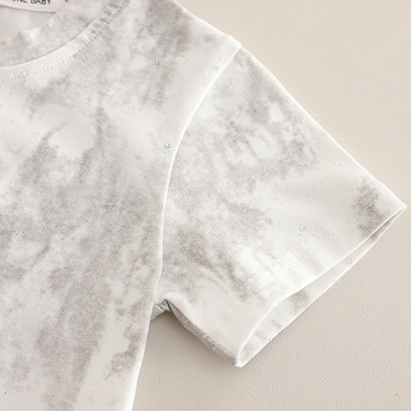 Boys White Tie & Dye Printed Short Sleeves T-Shirt With Shorts Set 2 pc. Sets