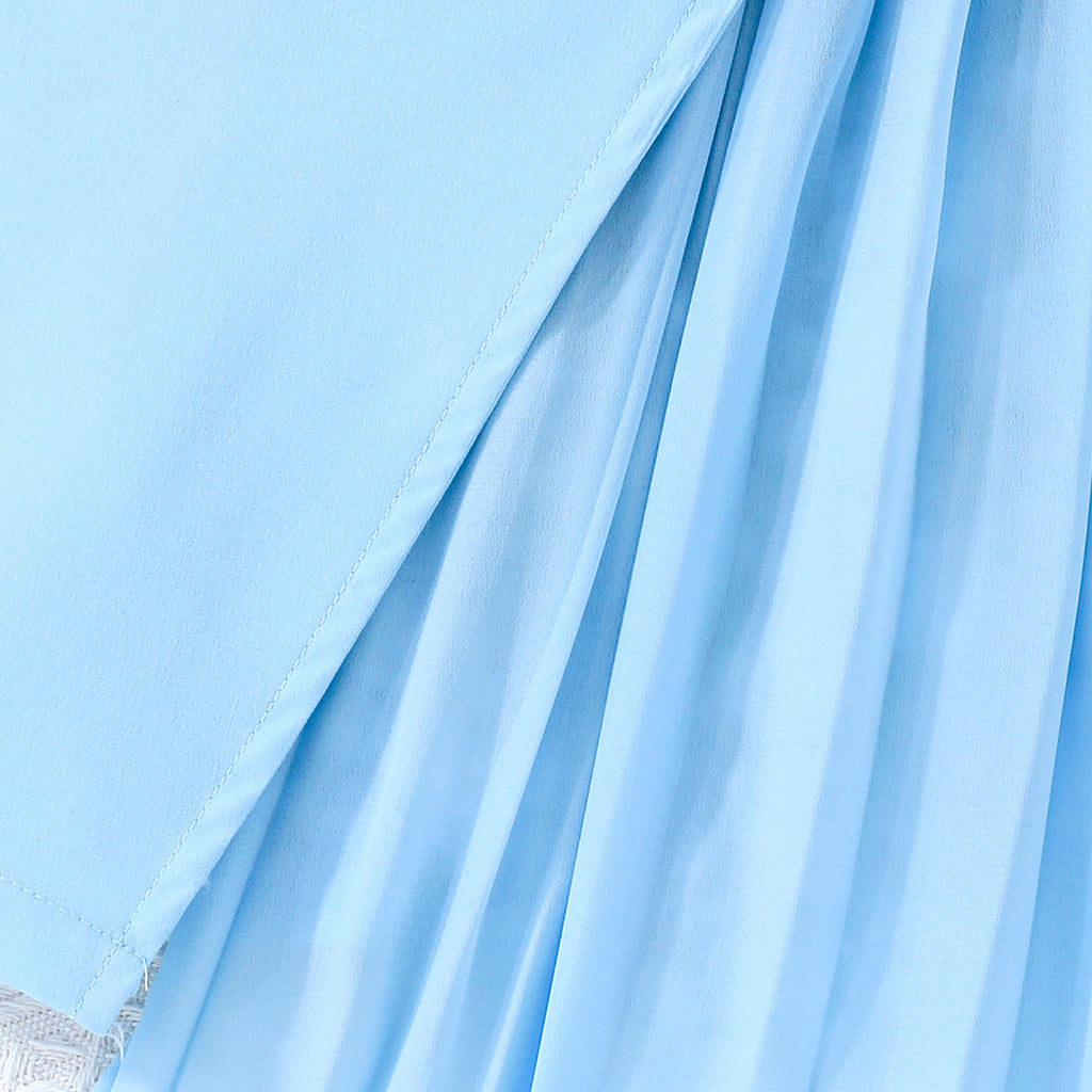Girls Sky Blue Solid Summer Casual Blazer Dresses Casual Dresses