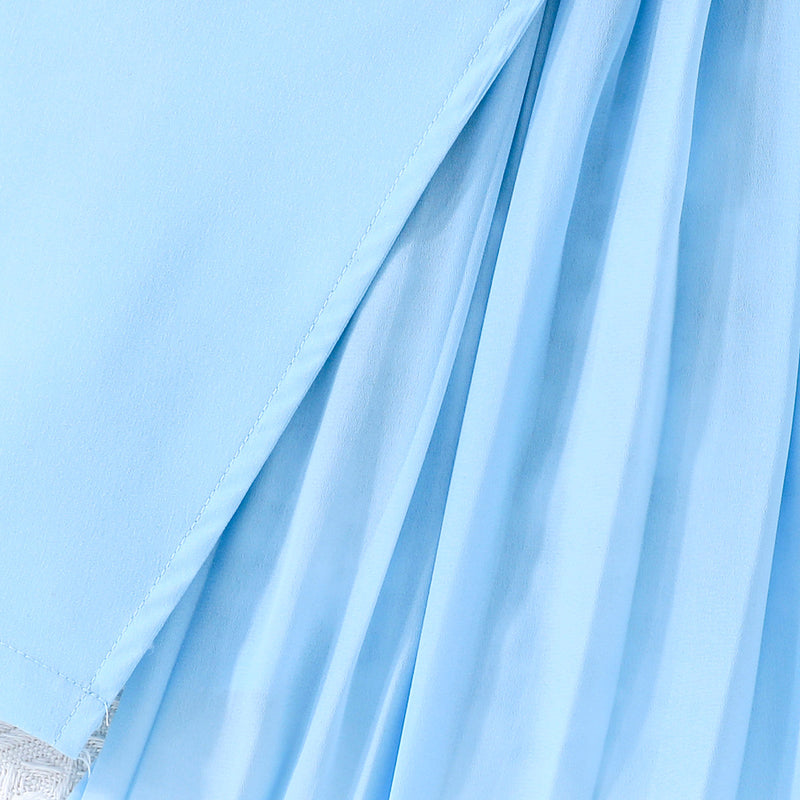 Girls Sky Blue Solid Summer Casual Blazer Dresses Casual Dresses