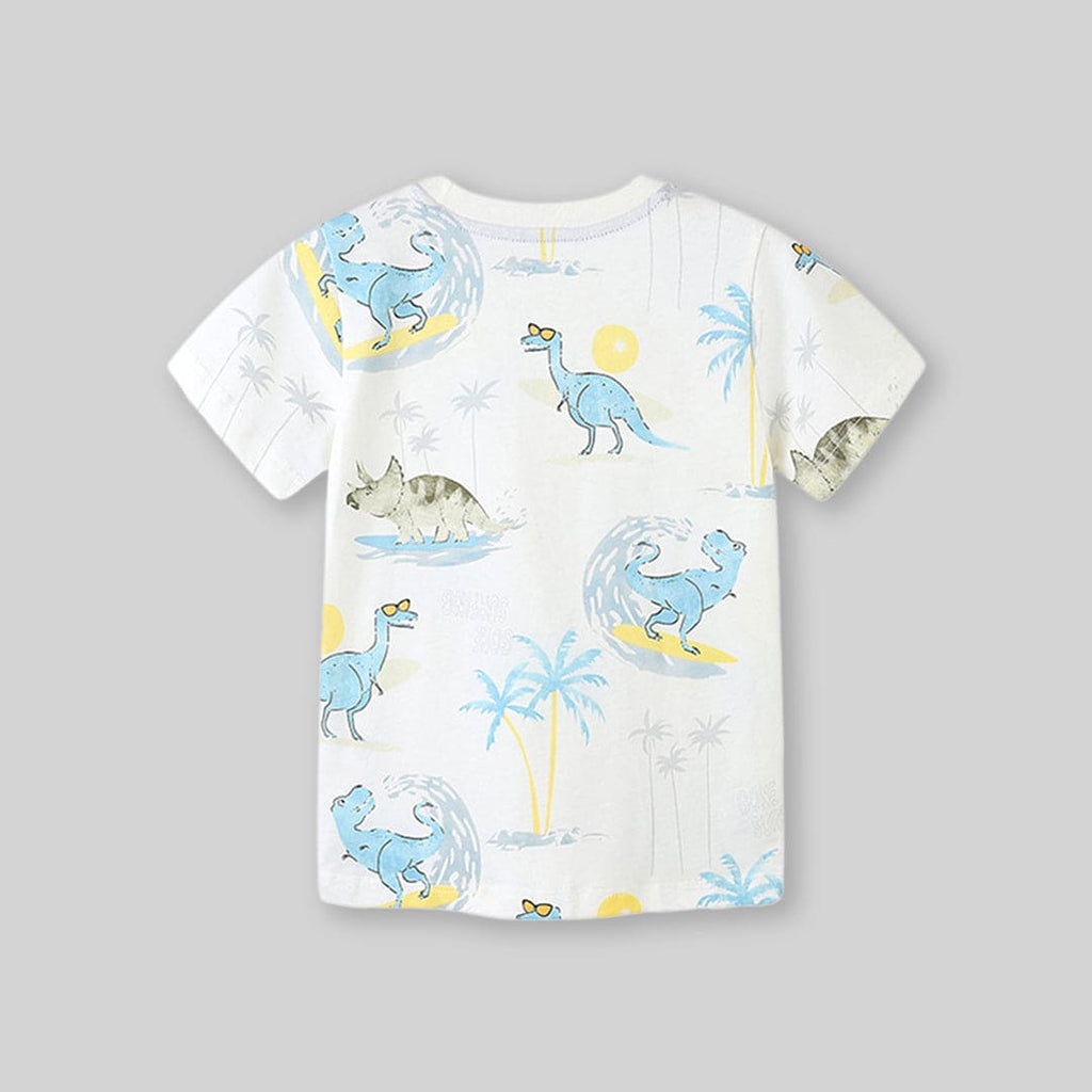 Boys Dinosaur Print Short Sleeves T-Shirt Tshirts   