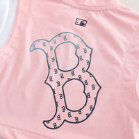 Boys Pink Typographic Printed Short Sleeves T-Shirt With Shorts Set 2 pc. Sets