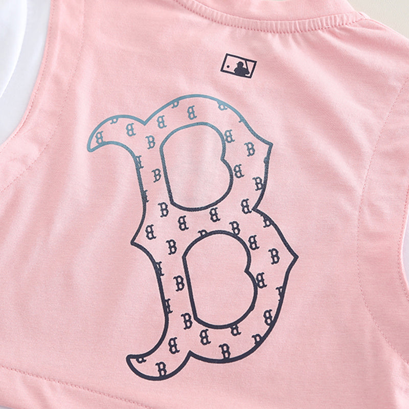 Boys Pink Typographic Printed Short Sleeves T-Shirt With Shorts Set 2 pc. Sets