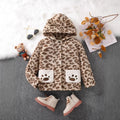 Girls Brown Leopard Print Hooded Zipper Jacket Coats & Jackets Brown 3-4 Y
