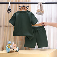 Boys Olive Tom And Jerry Graphic Short Sleeve T-Shirt With Shorts Sets 2 pc. Sets