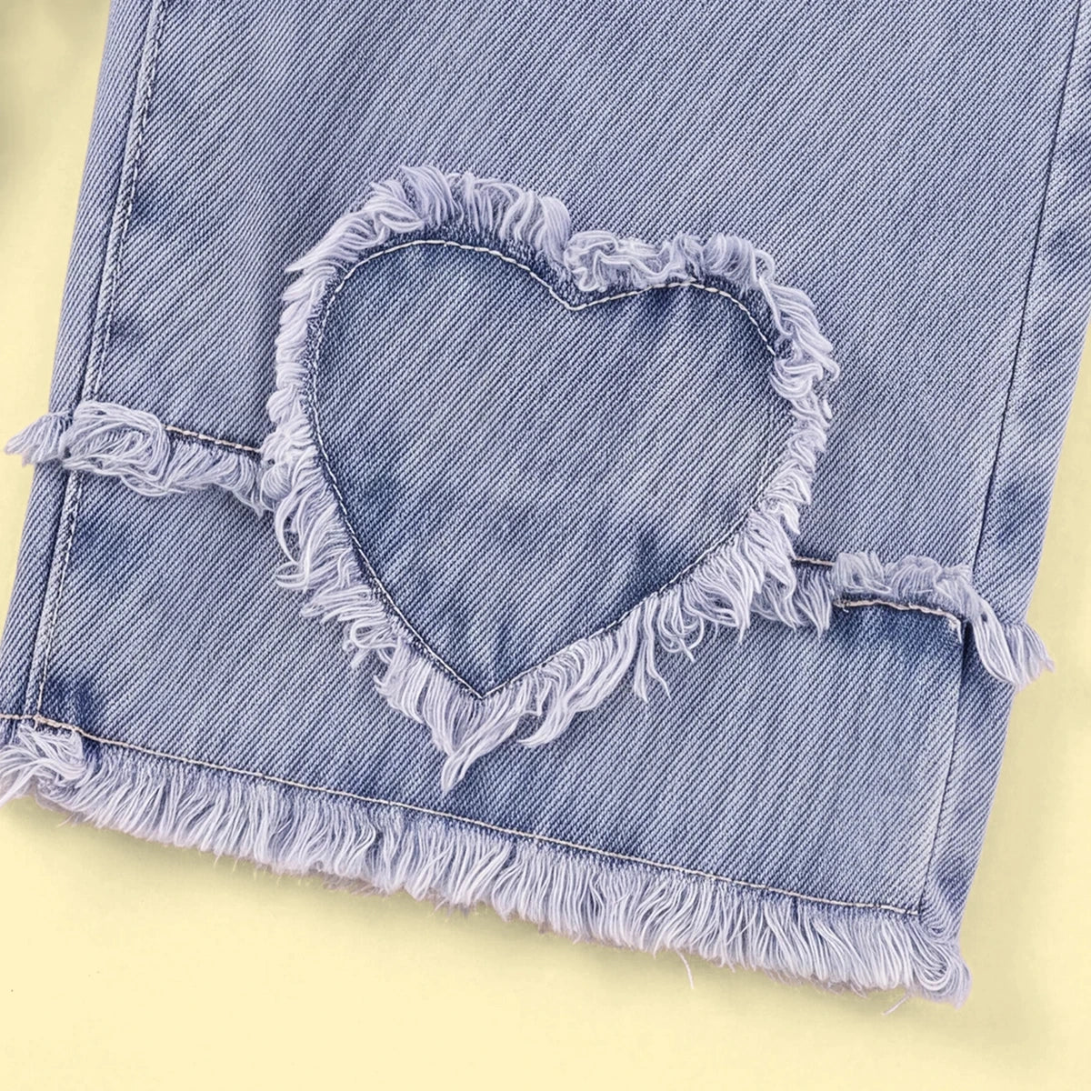 Girls Apricot Textured Long Sleeve Cardigan With Denim Pants Sets 2 pc. Sets