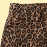 Girls Brown Animal Print Elasticated Pants Pants