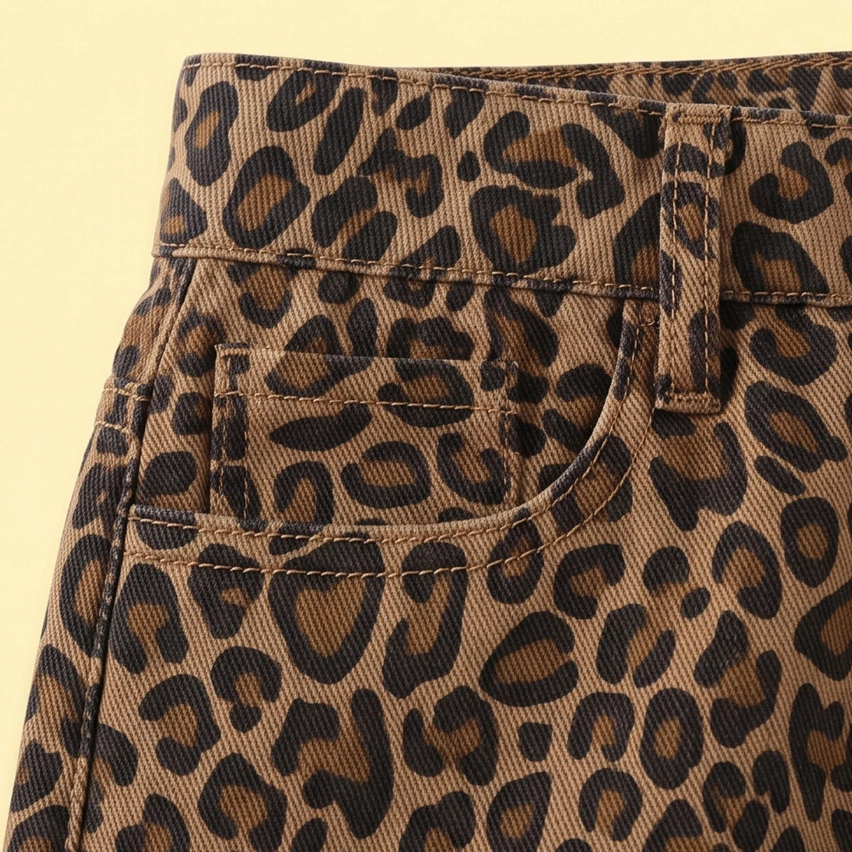 Girls Brown Animal Print Elasticated Pants Pants