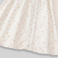 Girls Off-White Floral Printed Peter Pan Collar Fit & Flare Dress Casual Dresses