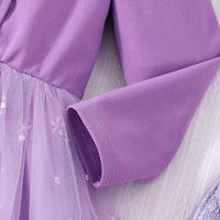 Girls Purple Embroidered Tulle Overlay Blazer Dress Casual Dresses