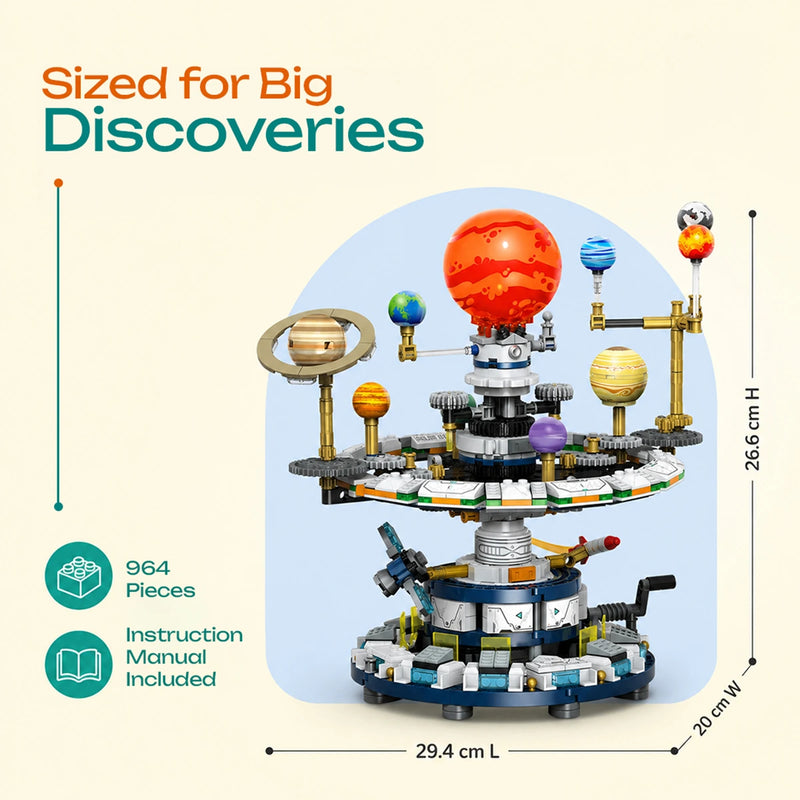 Solar System Building Blocks - Mechanical Orrery Model with Working Gears Trending Accessories