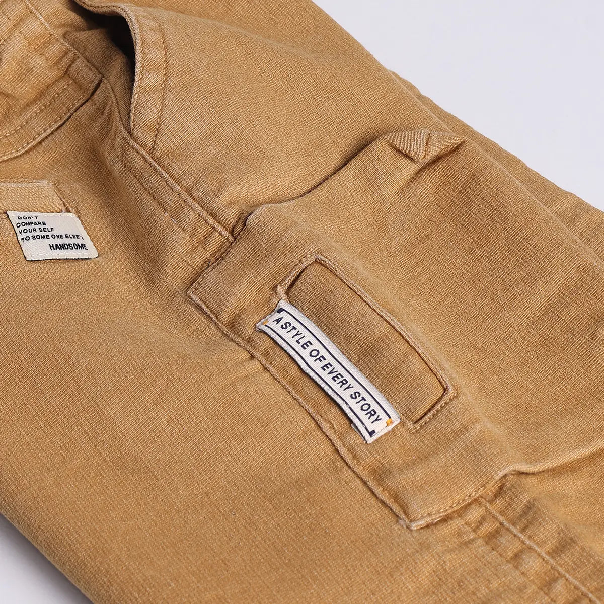 Boys Khaki Typographic Short Sleeve T-Shirt With Elasticated Shorts Sets 2 pc. Sets