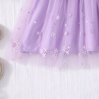 Girls Purple Embroidered Tulle Overlay Blazer Dress Casual Dresses