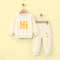 Boys Beige Typographic Sweatshirt & Joggers Co-ord Sets Sets Beige 3-4 Y
