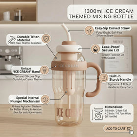 Light Brown Portable Water Bottle with Straw & Carry Handle Trending Accessories