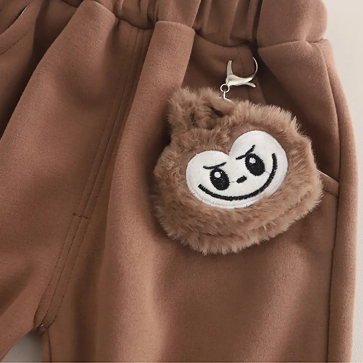 Boys Brown Graphics Jacket With T-Shirt and Pants Sets Sets